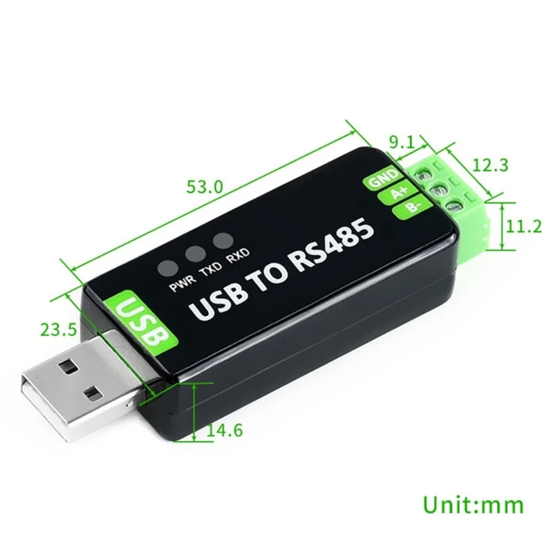 Waveshare USB to RS485 Serial Converter RS485 Communication Module 300-921600Bps Built-in ESD Protection Circuit