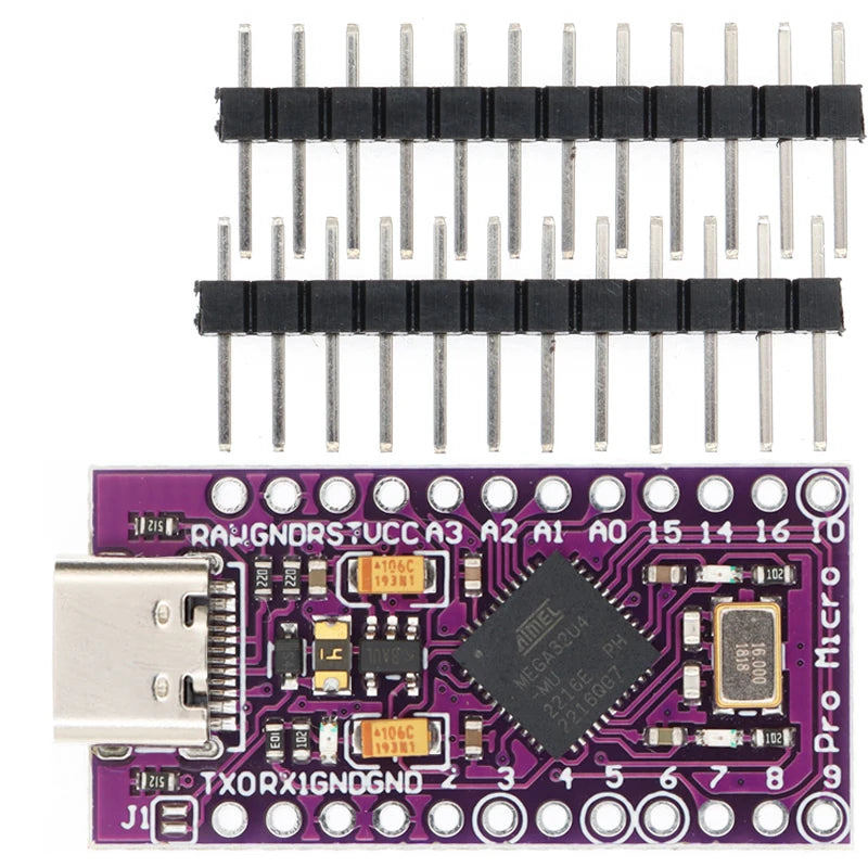 SAMIROB Pro Micro ATmega32U4 5V 16MHz Original Chip Replace ATmega328 For Arduino Pro Mini With 2 Row Pin Header