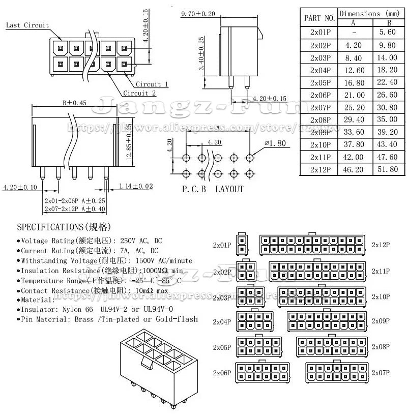 50pcs 4.2mm 5557 5559 5569 2x1P 2P Male Female Housing Top Side Entry 2 Pin Header Automotive Cable Wire Connector For Computer