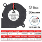 Gdstime DC 5V 12V 24V 50x50x15mm Dual Ball Cooler 2Pin USB Radial Fan 5015 Turbo Blower 5cm 50mm Radiator for 3D Printer Cooling