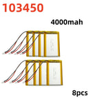 2.0-4.0AH 103450 Polymer Lithium Rechargeable Battery JST PH 2.0mm 2pin Plug for Camera GPS Navigator MP5 Bluetooth Headset