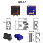 QS8-S/QS8-S+ High-Current Anti-Sparking QS8 to XT90 Adapter, Drone Lithium Battery Connector, Electric Vehicle Charging Plug