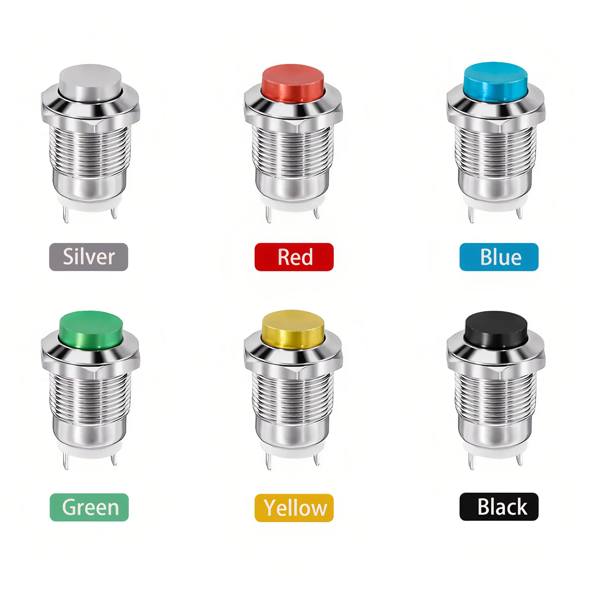 12mm Metal Button Switch Waterproof 1NO 3A High Head Momentary Suitable for Doorbells Car Start Horns Computer Automatic Reset