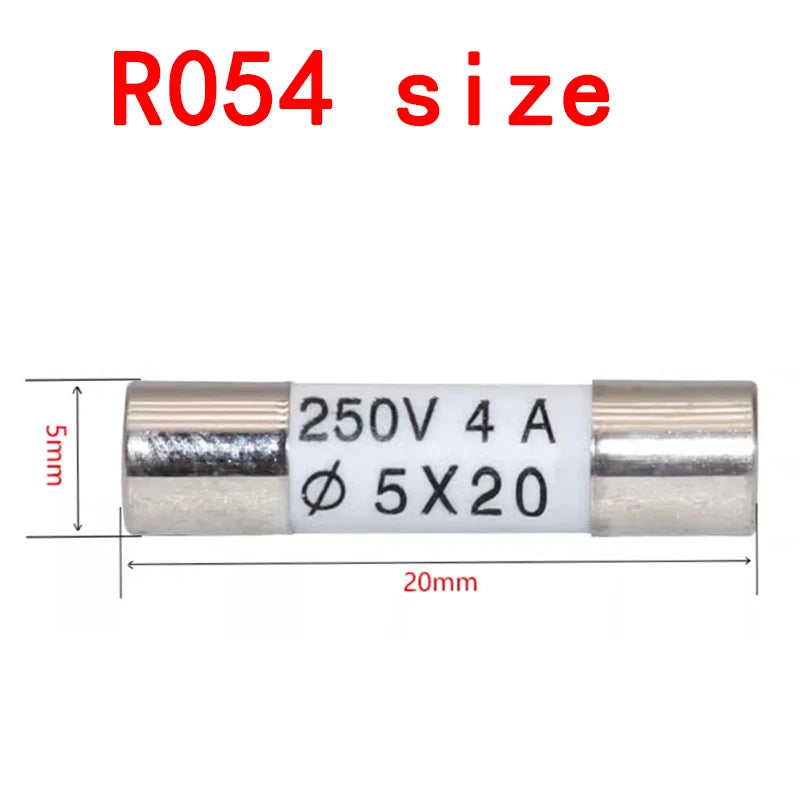 100pcs ceramic fuse 5mm x 20mm slow melting R054 AC250V 0.5A, 1A, 2A, 3A, 4A, 5A, 6A, 8A, 10A, 13A, 15A, 16A, 20A, 25A