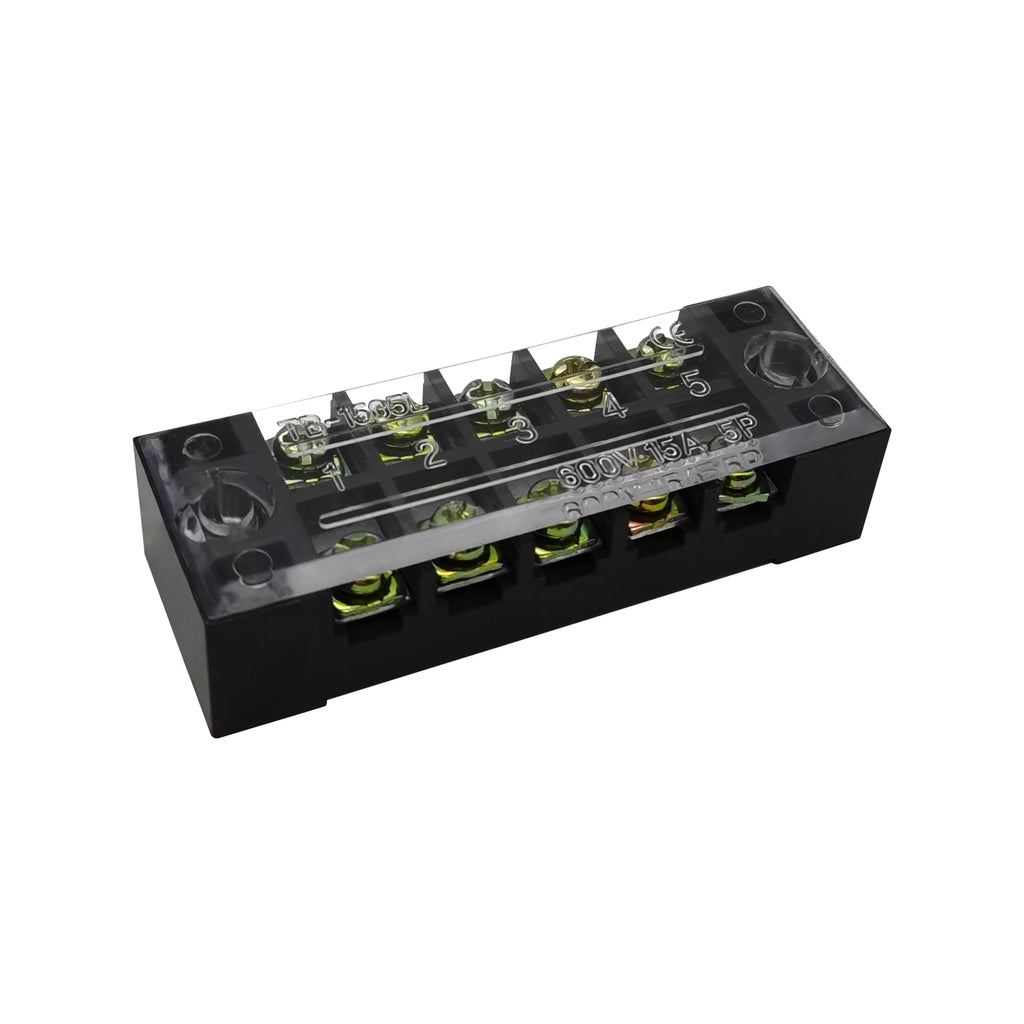1Pcs Dual Row Barrier Screw Terminal Block Strip Wire Connector 600V 15A 3/4/6/8/10/12/15/20 Positions Optional