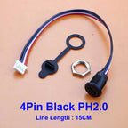 1/5pcs USB Type C Connector Type-C Female Socket With PH2.0 Terminal Nut Locking Plate Waterproof Charging Jack Port 15cm Wire