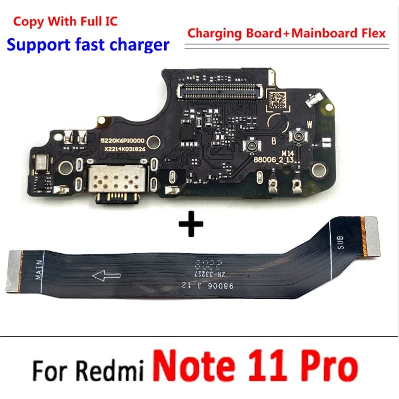 NEW USB Charging Port Dock Board Connector Main FPC Motherboard Flex Cable For Xiaomi Redmi Note 9 10 7 Pro 10S 11 4G 5G 8 fast
