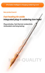 Portable Cordless Digital Soldering Iron USB Charging Adjustable Temperature 260-420℃ Solder Iron Multifunctional Intelligent