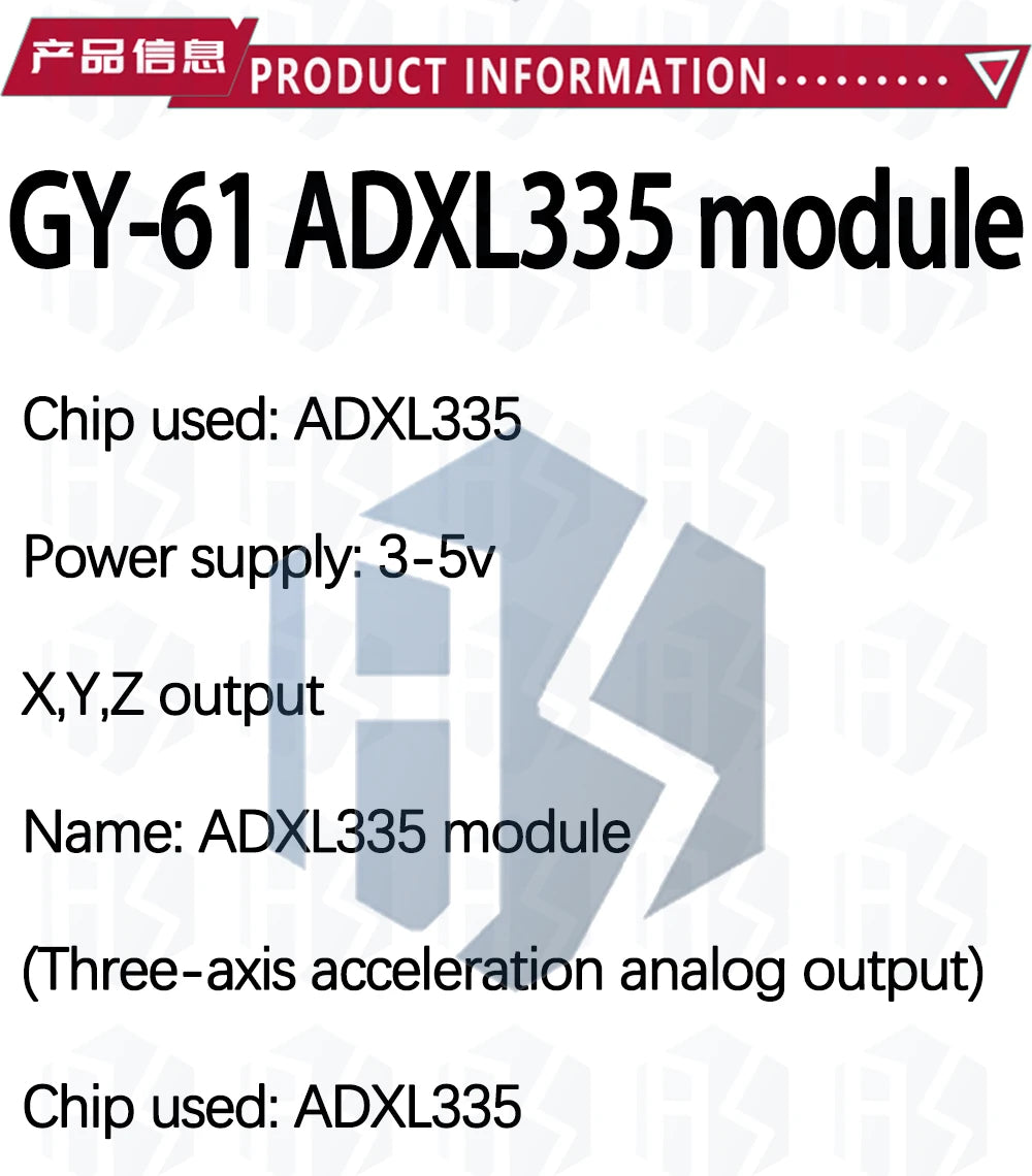 GY-61 ADXL335 / ADXL345 Triaxial Accelerometer Module Set, Analog  Digital Vibration Sensor Kit for Arduino