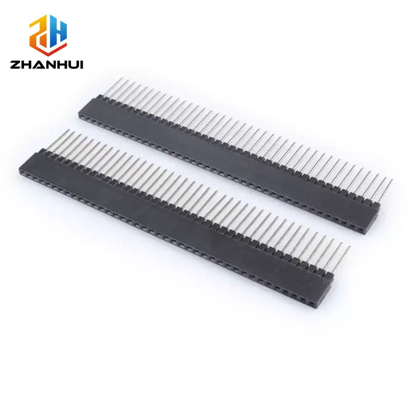 1x40 Pin Single Row Female Header 2.54mm Pitch PC104 Style Long Pin Stacking Connector for Arduino DIY (5/10/20 Pcs)