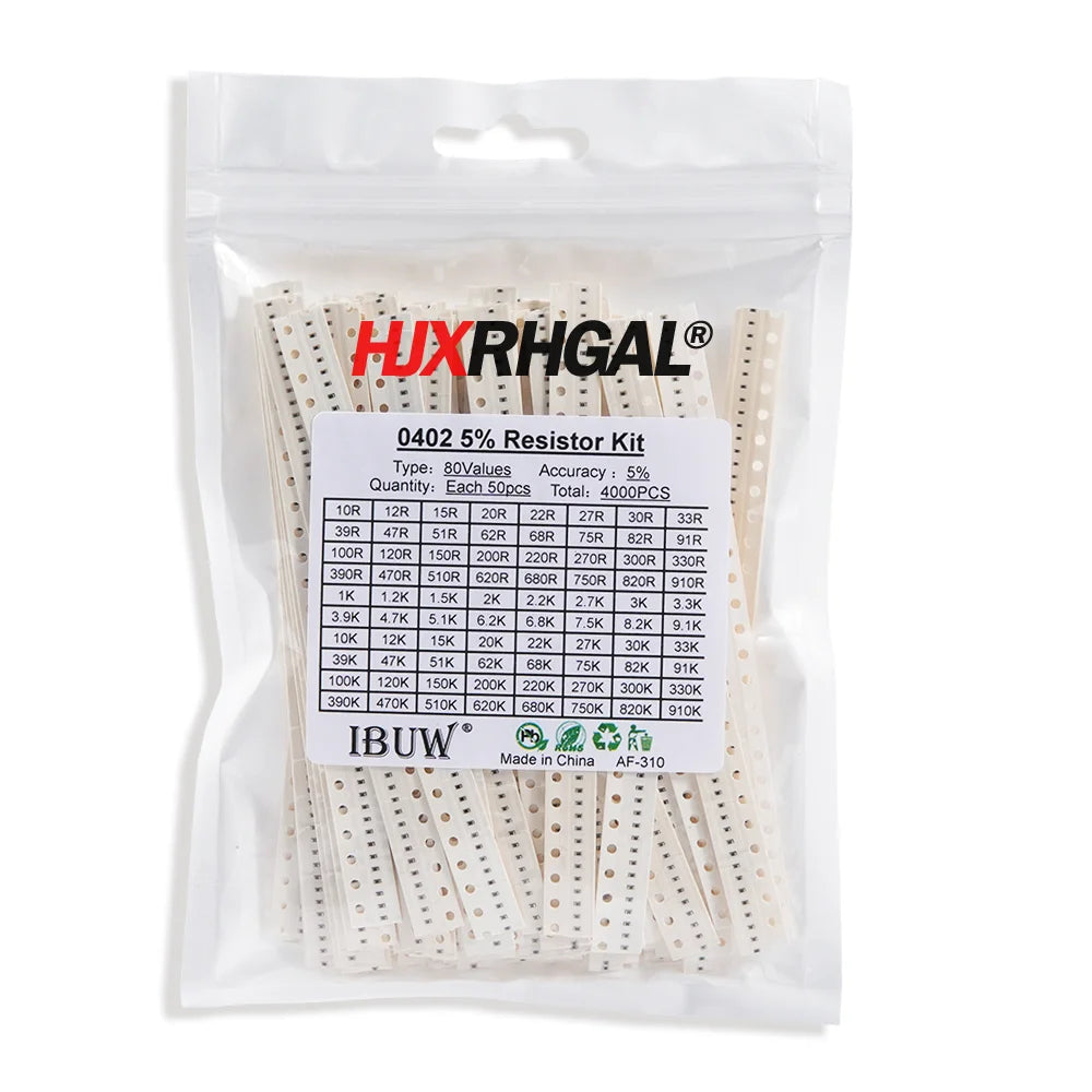 0402 0805 0603 1206 2512 1210 SMD Resistor Kit Assorted Kit Sample Kit 10/20/33/36/60/80 Values 1K 10K 20K 100K 100 200 220 ohm