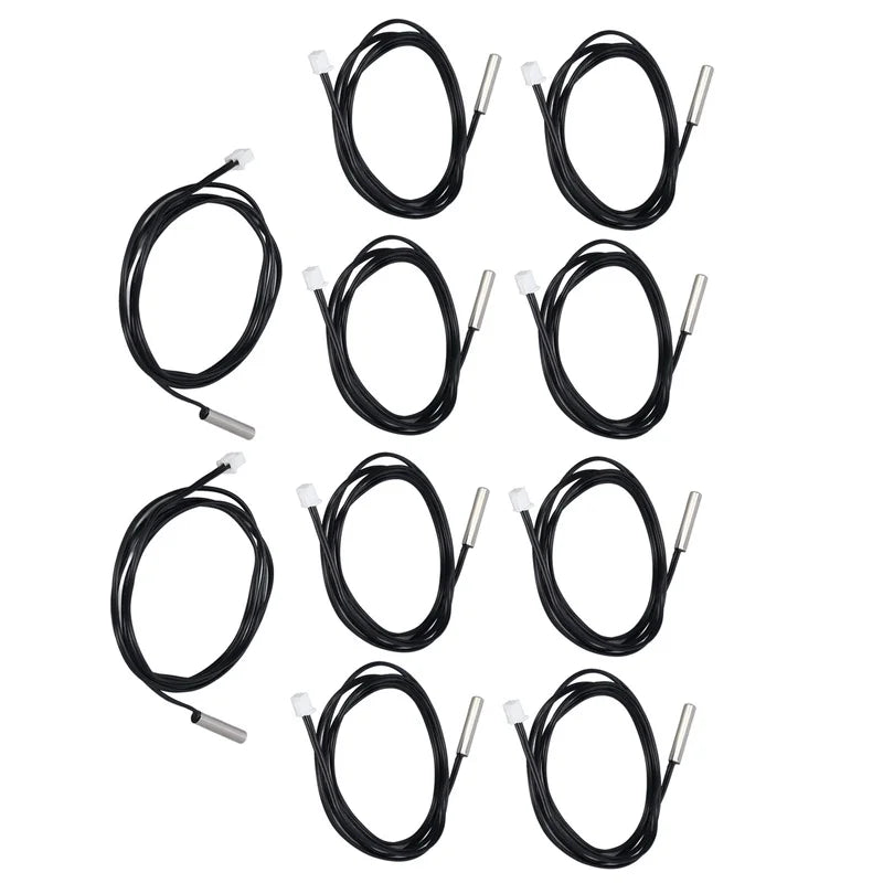10Pcs Thermistor Sensor NTC Temp Temperature Probe 5x25mm Cylindrical Head for Measuring10K B3950