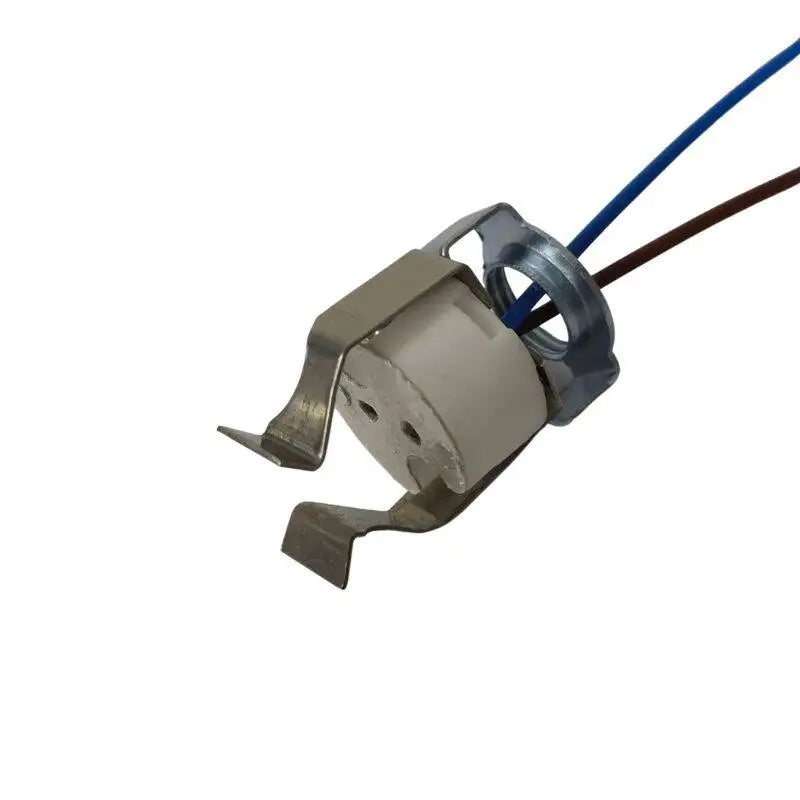 5Pcs MR11 MR16 Gu5.3 LED Halogen Light Socket Porcelain 0.75mm2 30cm Wire Lead Pin Clamp Thread Head Lamp Cup Plug Lamp Holder
