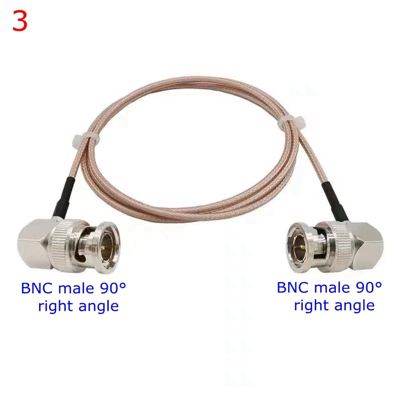 75Ohm RG179 Cable BNC To BNC Female Male Right Angle Connector Adapter for Video Pigtail Jumper Extension RG179 Low Loss 75 Ohm