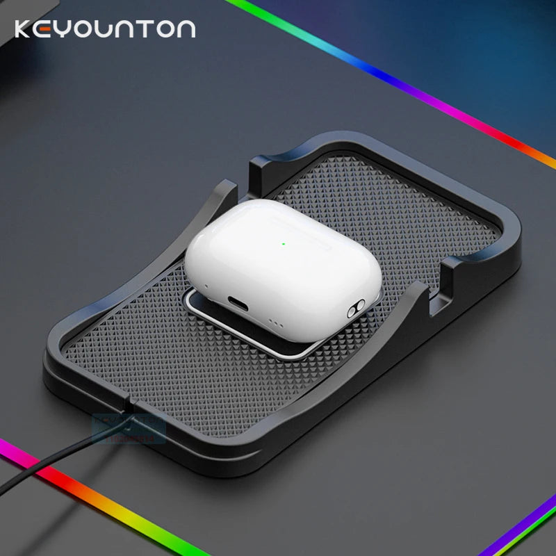 15W Fast Car Wireless Charger Anti-skid Silicone Charging Pad For Samsung HUAWEI iPhone Charging Mat for Smartphone Car Styling