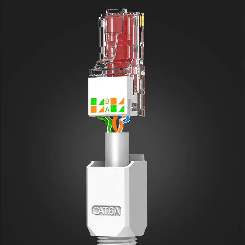 ZoeRax 2PCS RJ45 CAT6A CAT6 Connector, Tool Free Ethernet Termination Plugs, 23AWG to 26AWG Cable Internet Plug Toolless