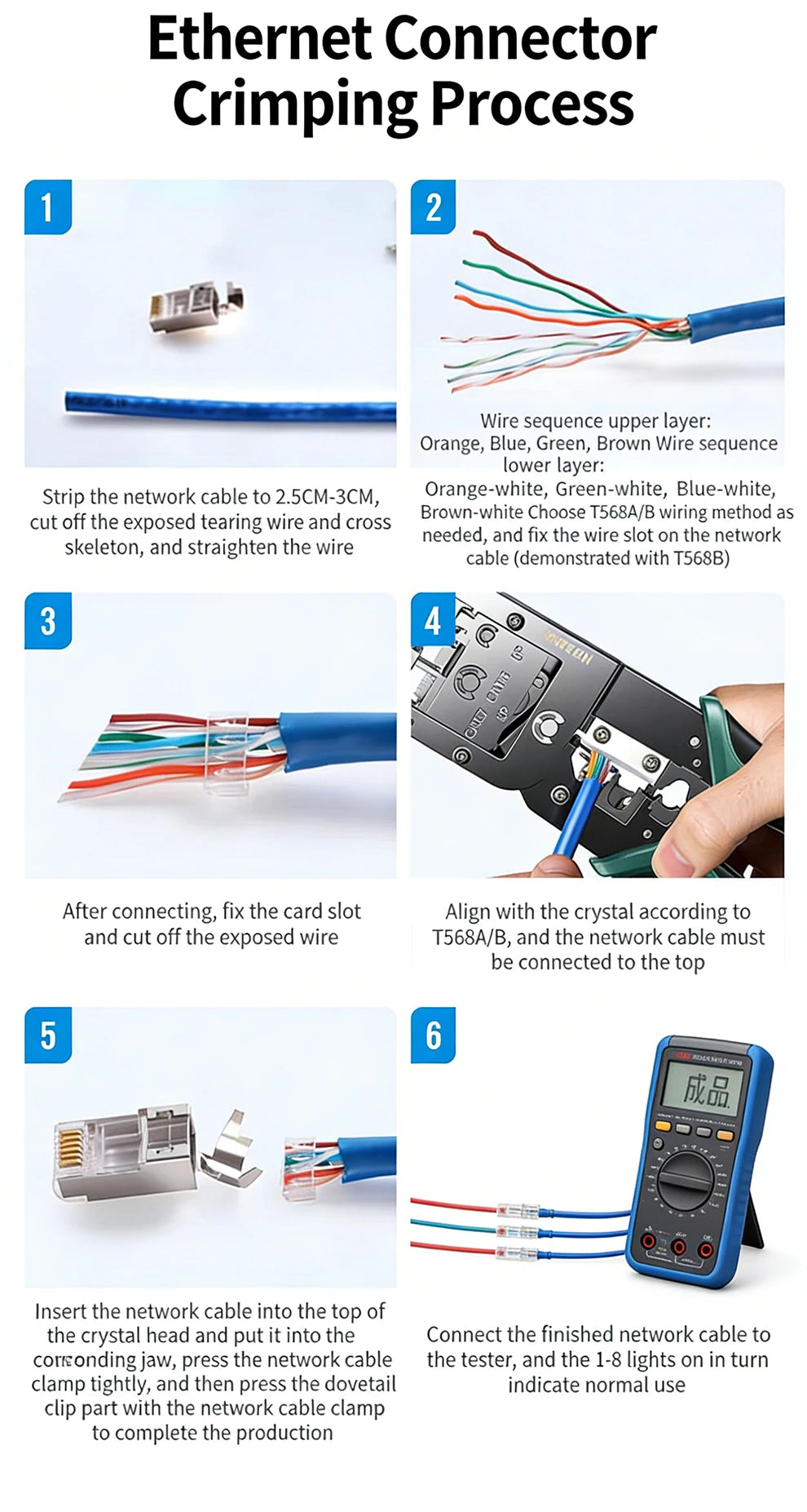 10PCS RJ45 Cat7 Shielded Plug, Two-Piece Pass Through Connector with Metal Shell and Gold-Plated Contacts for 10Gbps Ethernet
