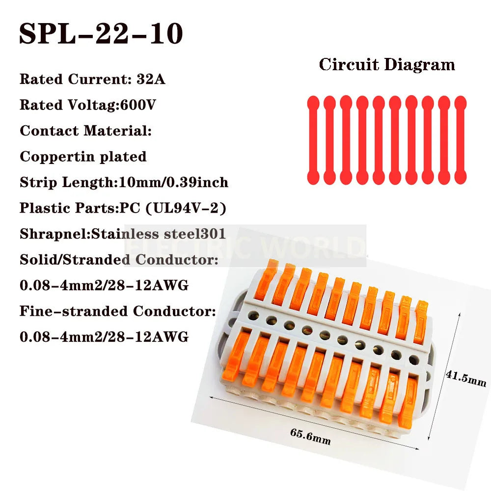 Wire Connectors KV-223-2 Terminal Block Push-in Quick Connector Docking Wiring Connector Electrical Plug-in Fast Cable Connector