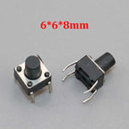 20/50/100pcs 6x6 PCB Momentary Mini Micro Tactile Tact Push Button 4-Pin Self-reset Switch 6*6*4.3/5/6/7/8/9/10/11/12/13/14/15mm