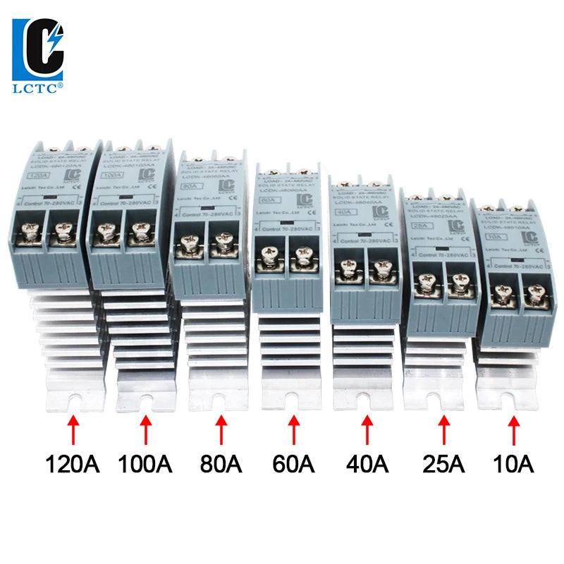 SSR Solid State Relay DIN Rail Relay With Heatsink 10A 25A 40A 60A 80A 100A 120A DC - AC DC - DC AC - AC Single Phase Control