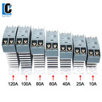 SSR Solid State Relay 10A 25A 40A 60A 80A 100A 120A DIN Rail Single Phase Relay With Heat Sink DC To AC DC To DC AC To AC
