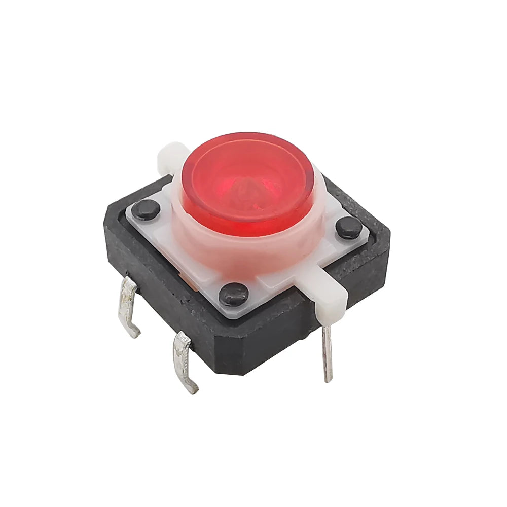 Tactile Push Button Switches 12x12x7.3mm 4 Pin Illuminated Tact Switch LED Light Button Reset Momentary Switches 12*12*7.3mm