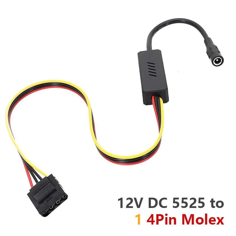 DC 5525 To SATA Hard Drive Power Supply Cable DC 12V To 4Pin Molex HDD Cable Step-down Voltage Regulator