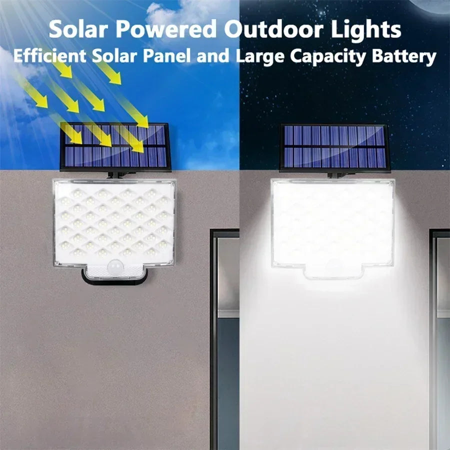 Solar Lights Outdoor 234LED 3 Modes Motion Sensor Flood Lights with Remote IP65 Waterproof Security Solar Lights for Outside