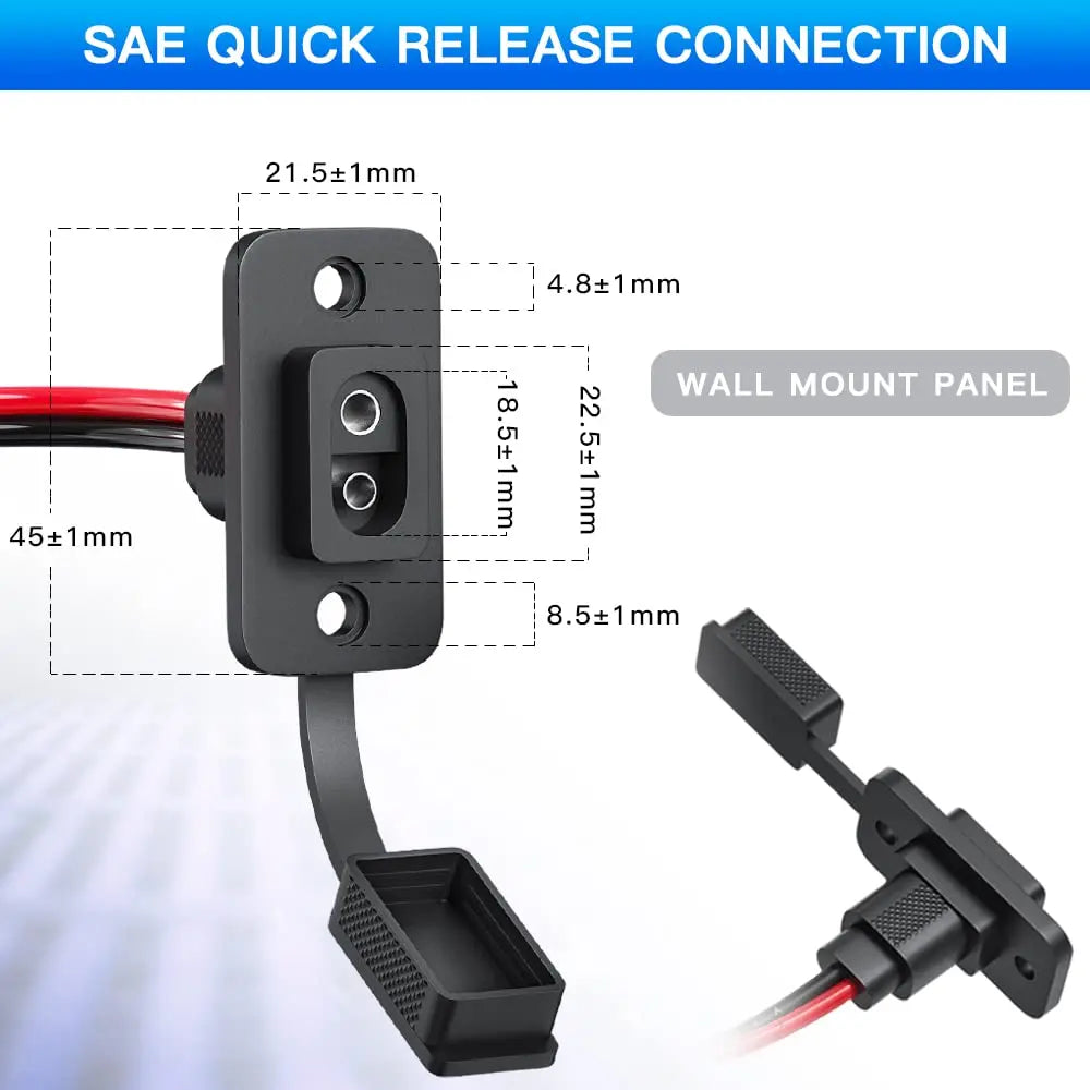Gadpow 30CM 12AWG SAE Cable Connector Car Battery Expansion Bidding Embedded Plug Socket for Solar Generator Battery Charger