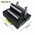 IDC16 IDC 16 Pin Male Connector to 16P Terminal Block Breakout Board Adapter PLC Relay Terminals DIN Rail Mounting