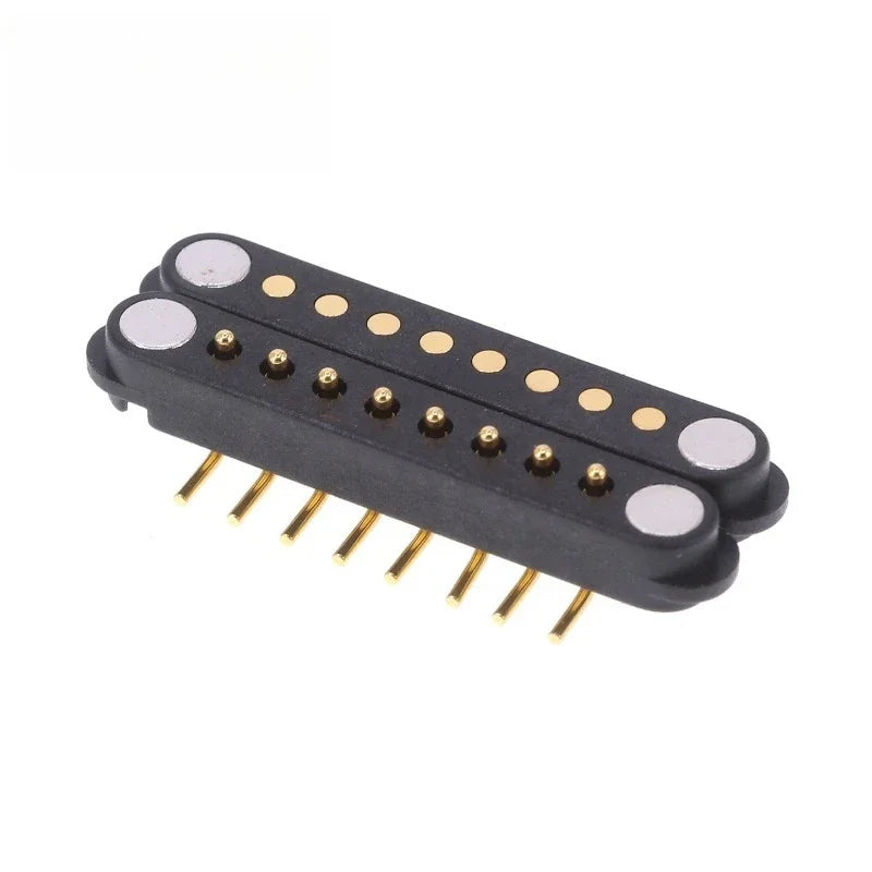 1/5 Set Waterproof DC Magnetic Pogo Pin Connector 2 3 4 5 6 7 8 9 Poles 2.54 MM Pogopin Male Female Contact Strip 90 Degree