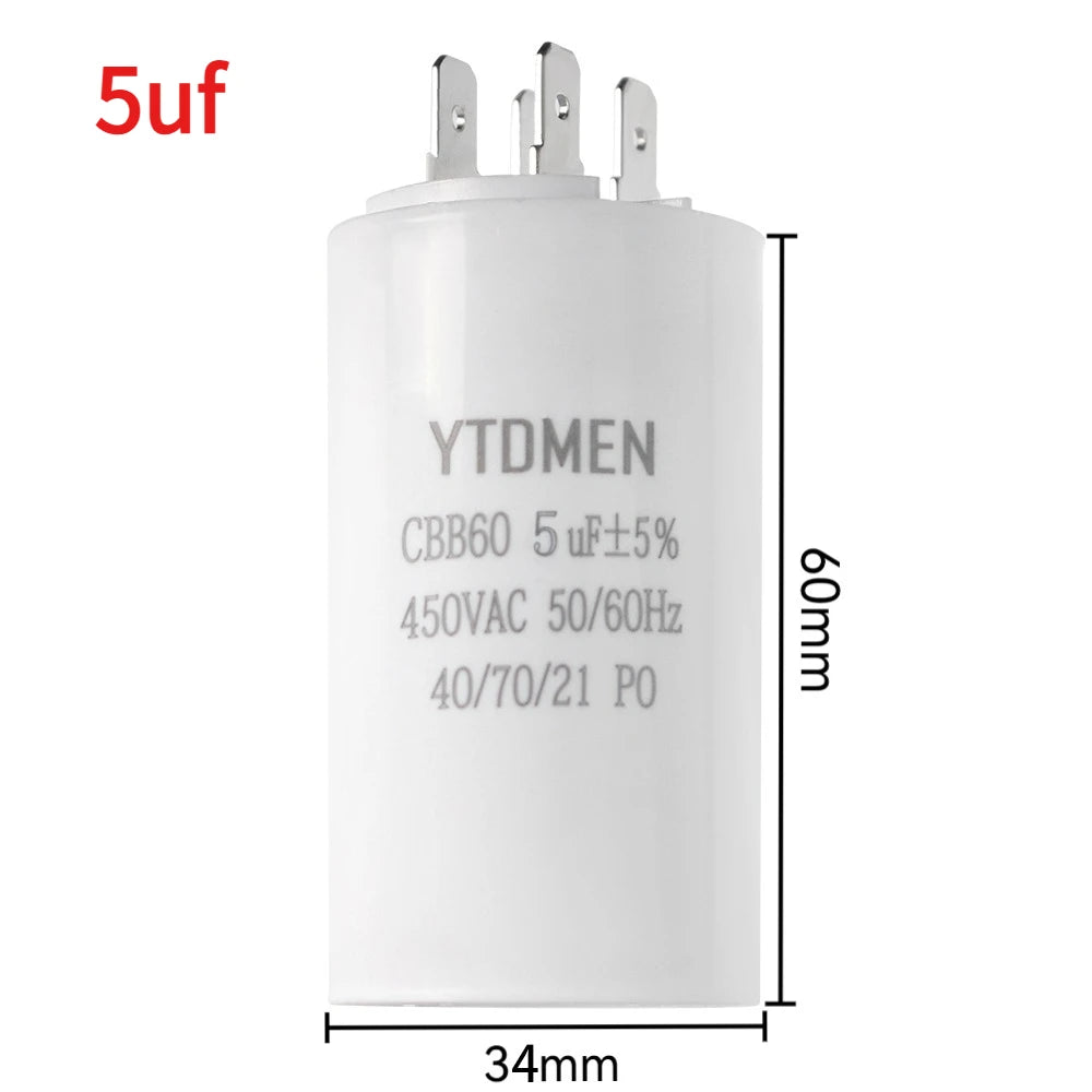 1PCS 450VAC CBB60 Motor Run Capacitors 4pin Dual Insert Starting Capacitor 4UF-60UF for Air Compressor Water Pump 6UF 10UF 50UF