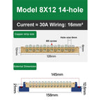 019 Series 6*9 8*12 4/6/8/10/12/14/16 Hole Zero Ground Row Copper Bar Connection Terminal Wiring Terminal of Distribution Box