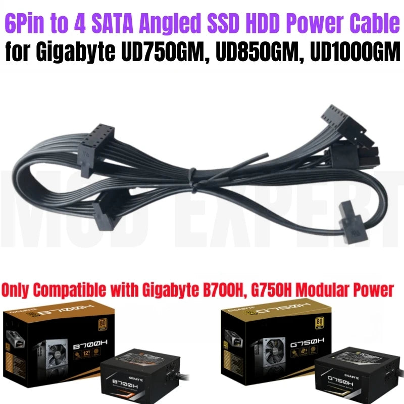 Modular Power Cable for Gigabyte GP-B700H 700W, GP-G750H 750W, GPU PCIe 8Pin 6+2Pin, CPU 4+4Pin, SATA, Molex IDE 4Pin, ATX 24Pin