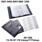 Resistor Kit 1% FR-07 170 Values SMD Book Resistor Assortment Kit 0201 0402 0603 0805 1206  0R-10M Smd DIY Sample Book