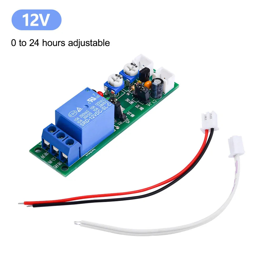 JK11 0-24H Cycle dual-Adjustable Timer Delay On/Off Switch Relay DC 5V 12V 24V Timer Delay Relay Module Electronic Component