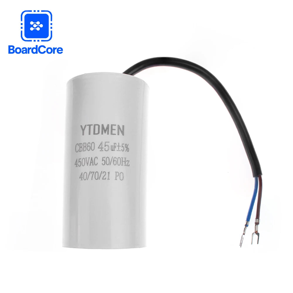 CBB60 450V 5% Motor Run Capacitors 3/4/5/6/8/10/12/14/15/16/18/20/25/30/40/45/50/60UF AC Starting Capacitor for Washing Machine