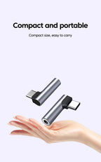 90° Elbow Type C To 3.5MM Earphones Adapter USB C To 3.5mm Jack Headphones AUX Audio Adapter For iPhone 16 Samsung Huawei Xiaomi