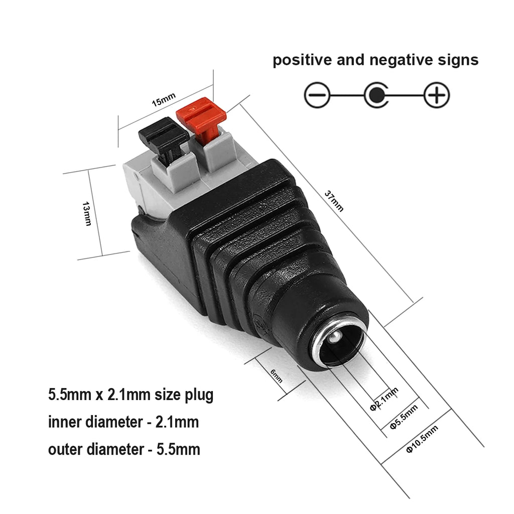 Splitter DC Power Cable 1 To 2/3/4/5/6/8 Way 5V 12V Male Female 5.5x2.1mm DC Plug Extension Wire For LED Strip Light Camera CCTV