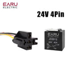 Waterproof Automotive Relay 12V 24V 4pin 5pin 4P 5P 40A Car Relay With Black Red Copper Terminal Auto Relay With Relay Socket