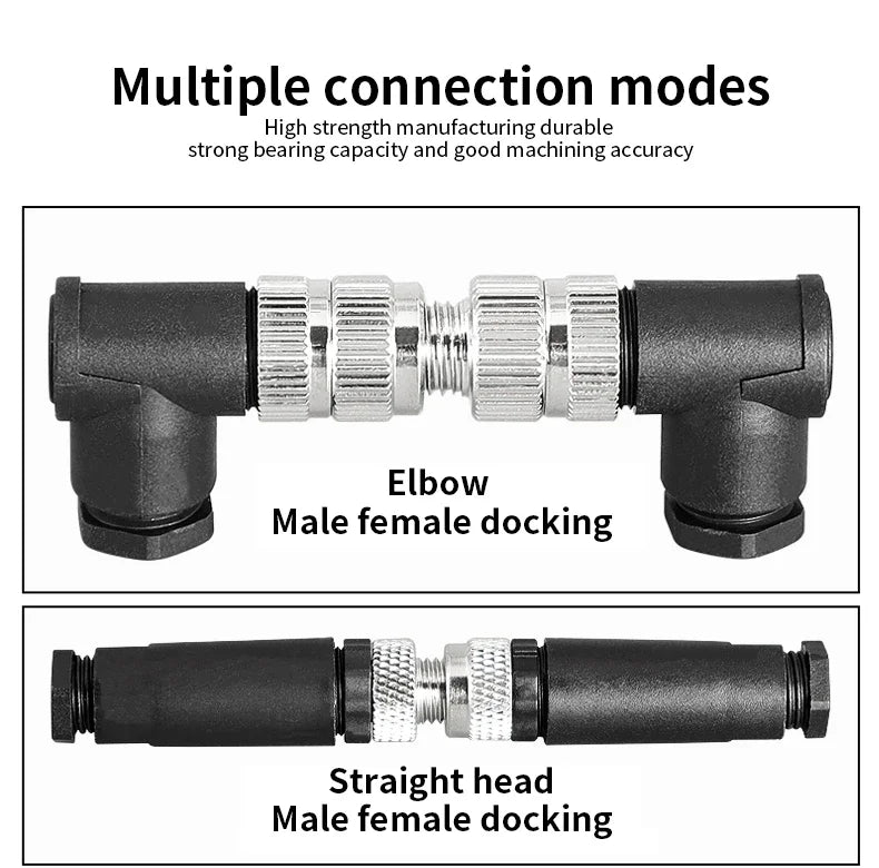 M8 3pin 4pin 5pin sensor connector waterproof male&female plug screw threaded coupling 3 4 5Pin