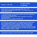 EARU Three Phase LC1 CJX2-1810 18A NO Coil Voltage AC Contactor 380V 220V 110V 24V 50/60Hz Din Rail Mount 3Pole+1NO Normal Open