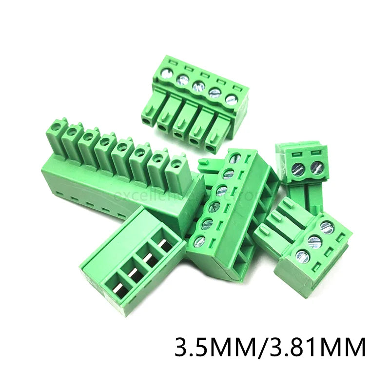 5Pcs 15EDGK 3.5mm 3.81mm Pitch PCB Screw Terminal Block 2-12 Pin Plug-in Wiring Holder Plug Body Connector
