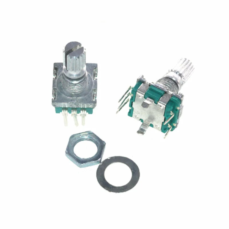 5PCS/LOT EC11 rotary encoder -4 types of half/plum blossom shaft 15mm/20mm handle length digital potentiometer with switch 5-pin