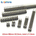 100pcs 2.54mm 2*2/3/4/6/8/10/12/15/20/25/40P L11.5mm 0.1" Breakaway Straight Gold Double Row Male Brass Pin Header PCB Connector