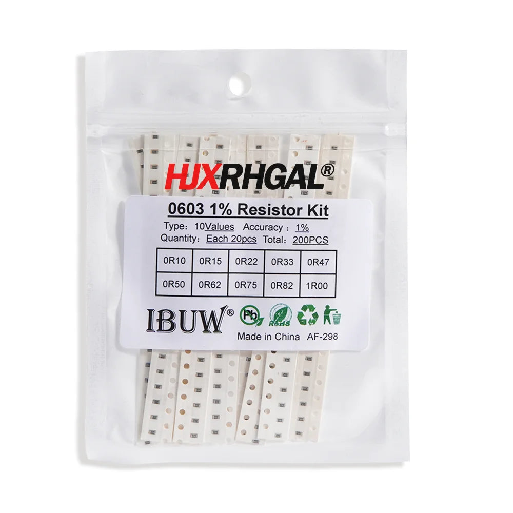 0402 0805 0603 1206 2512 1210 SMD Resistor Kit Assorted Kit Sample Kit 10/20/33/36/60/80 Values 1K 10K 20K 100K 100 200 220 ohm