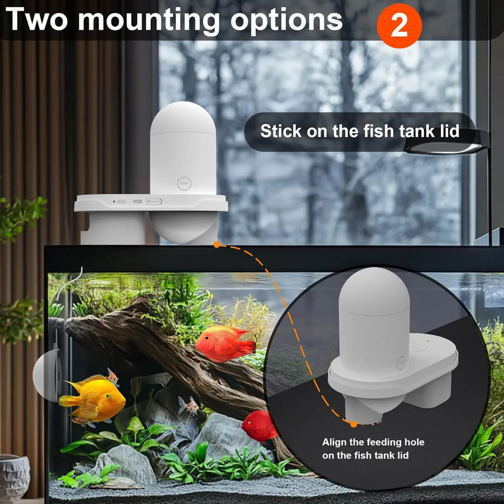 Automatic Fish Feeder 230ml Large Capacity 2.4G 5G WiFi Automatic Fish Food Dispenser with App Control Timer 2.5K Camera