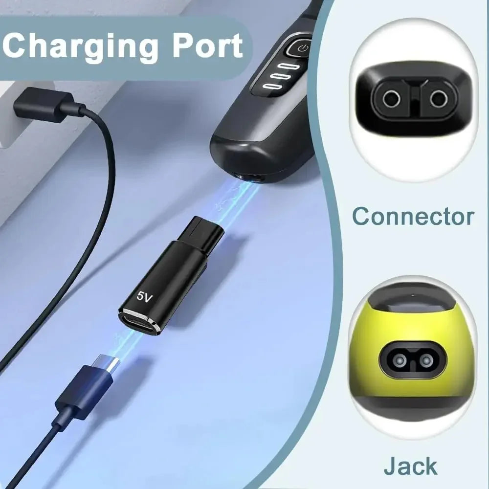 5V/15V USB Type-C Shaver Charger Adapter Portable Beard Trimmer Charger For Philips BT3238/15 BT3230 MG7910 MG5910 QP1424 X3001