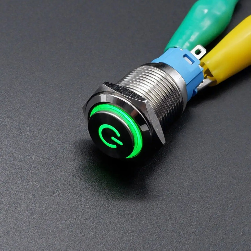 16mm 19mm 22mm Metal Power Supply Switch Push Button PC Pulsador Car Engine Backlit 3v 6v 12v 24v 220v Momentary Start Stop LED