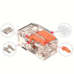 Multi Port Orange Universal Quick PlugIn Terminals Connectors Wire Connector Terminals Two Hundred Fifty Volt Thirty Two Amp